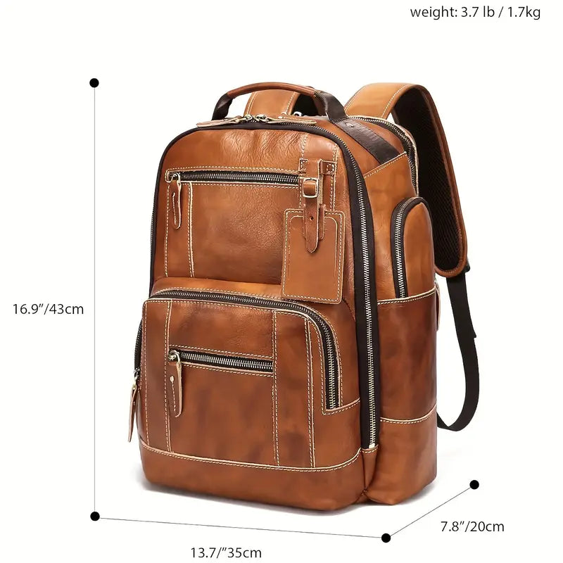 Vintage Leather Backpack for Men