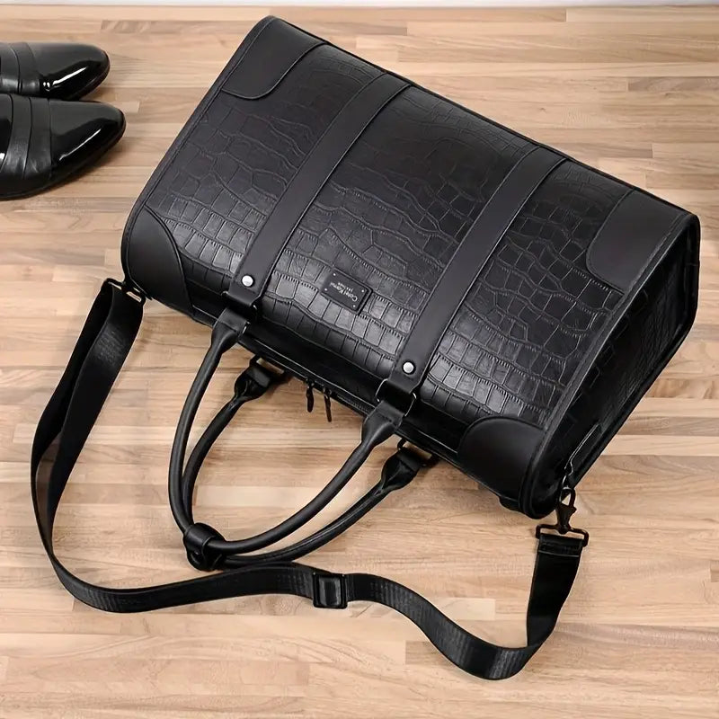 Premium Leather Weekender Duffle Bag