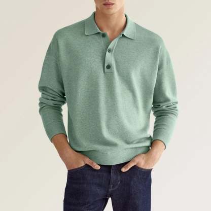 🔥Men's Casual Loose Lapel Long Sleeve Polo Shirt