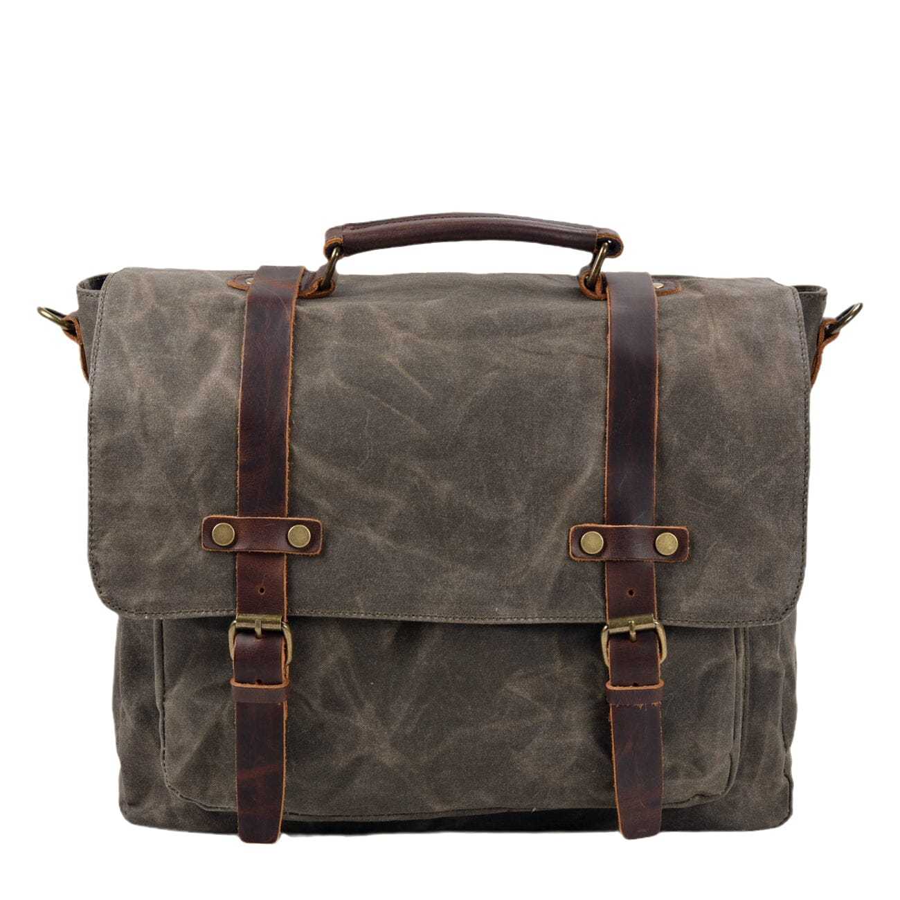 Canvas and Leather Messenger Bag