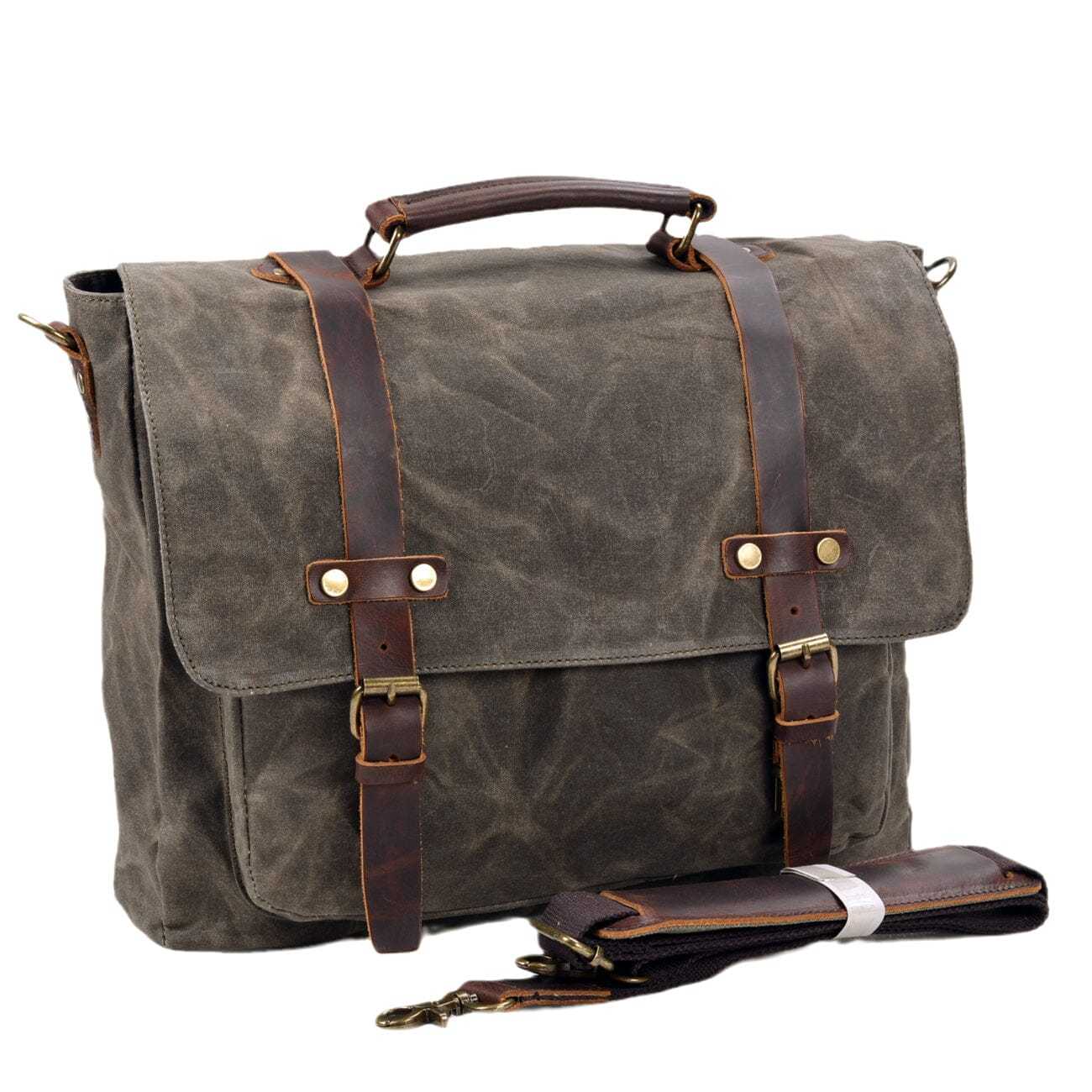 Canvas and Leather Messenger Bag