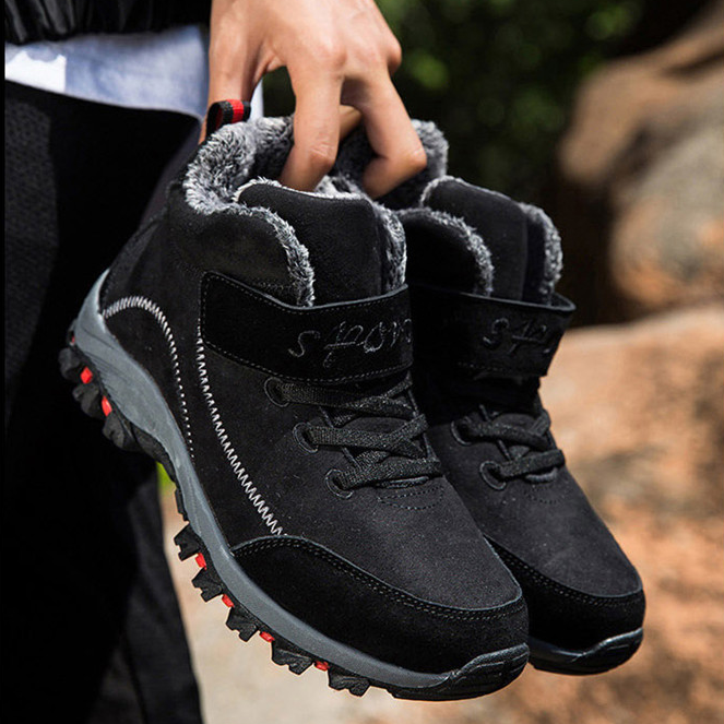 MEN'S COMFORTABLE LINED FLEECE ARCH SUPPORT SNEAKERS