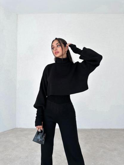 Turtleneck Glove Knit Suit