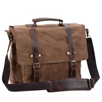 Canvas and Leather Messenger Bag