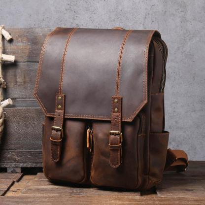 Brown Leather Backpack