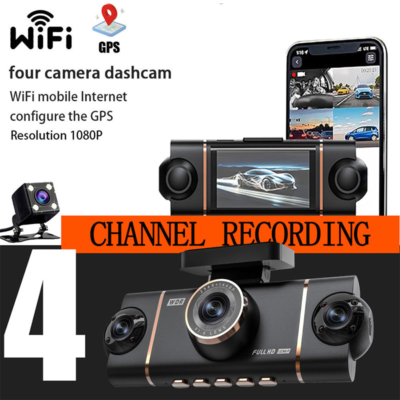 Multi-channel recording feature of 4-Channel Dashcam