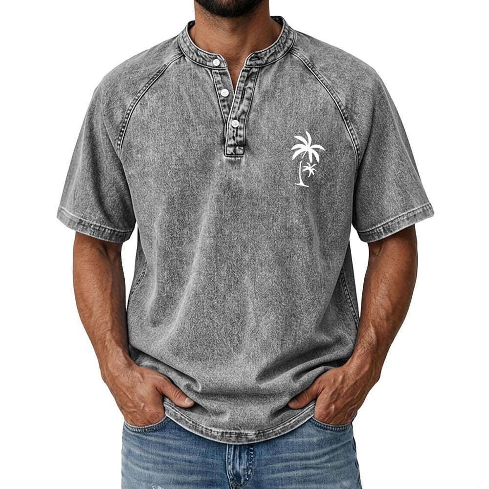 Vintage Washed Henley T-Shirt