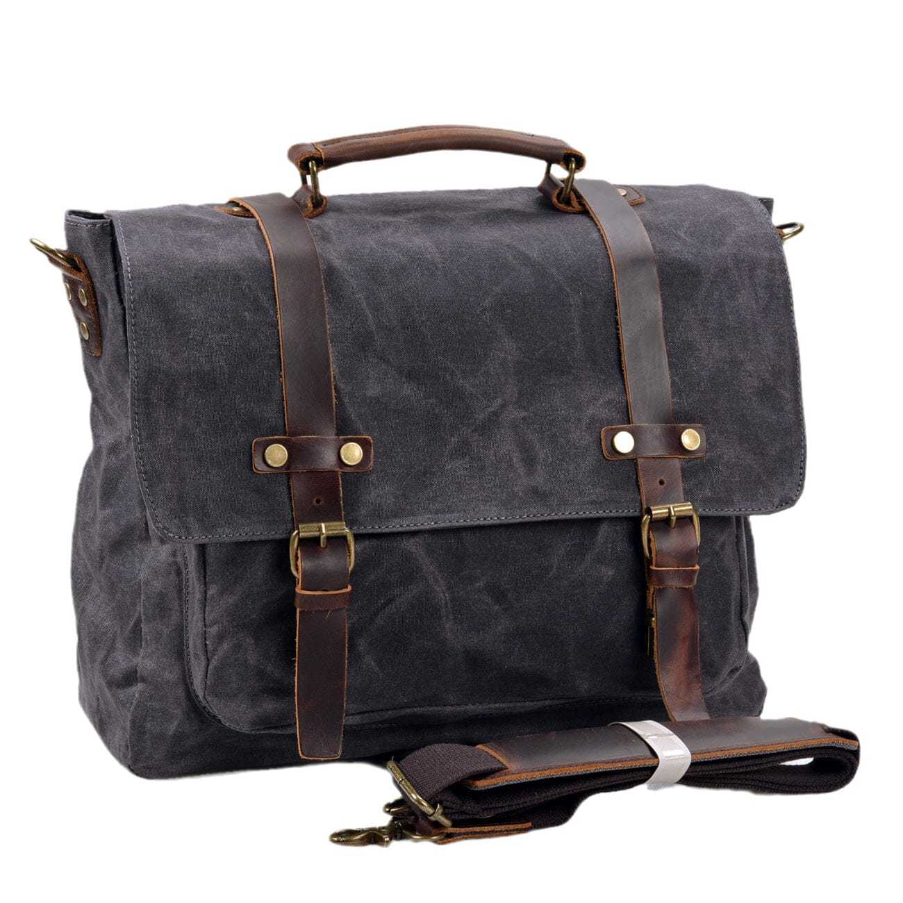 Canvas and Leather Messenger Bag