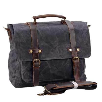 Canvas and Leather Messenger Bag