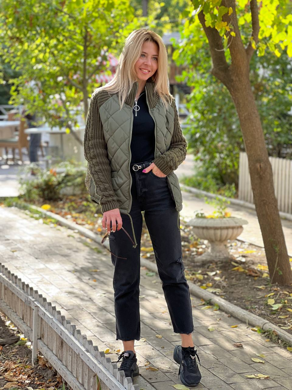 Silvia | Women's knitted patchwork jacket | Black Friday: 40% off!