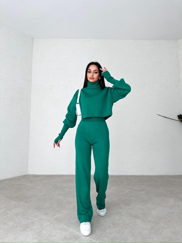 Turtleneck Glove Knit Suit