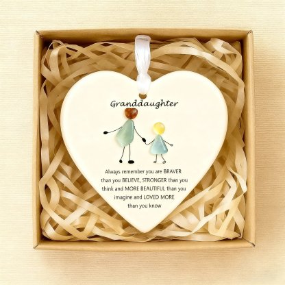 Heart-Shaped Sea Glass Ornament🌊✨ Friendship, Grandchildren & Timeless Bonds