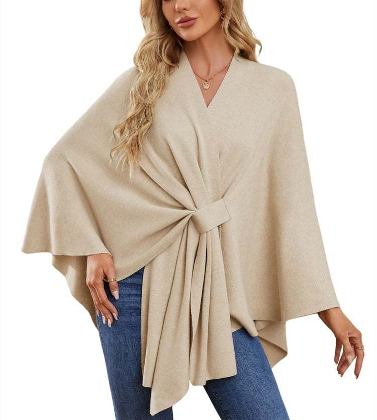 🎅Christmas Hot Sale Promotion-49% OFF-💕Elegant Shawl Wraps Soft Open Front Poncho Sweater