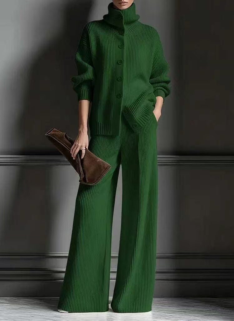 💥2026 Women's Cozy Cardigan Sweater & Pants Two-Piece Set