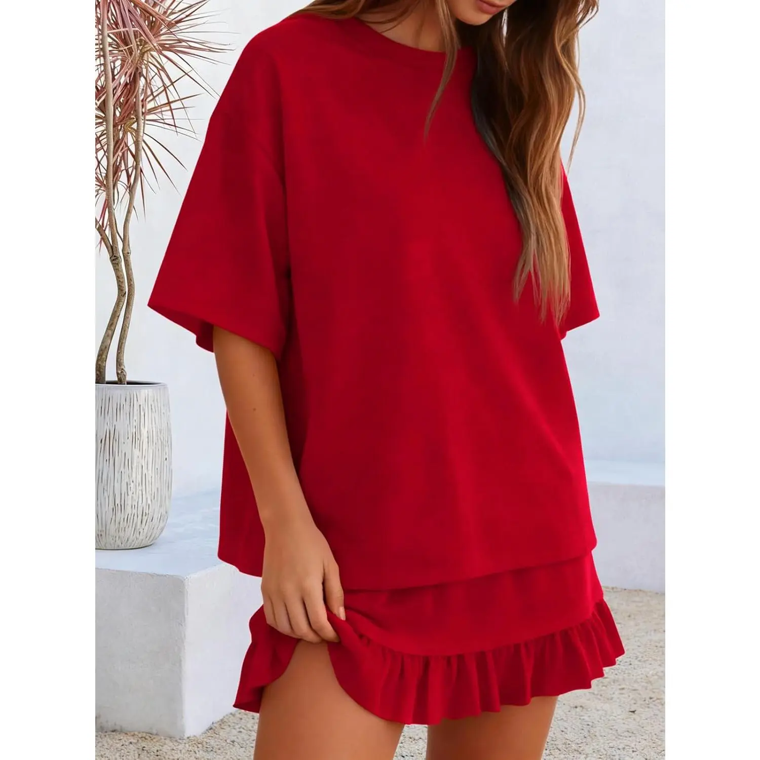  Women's 2 Piece Skirt Set for Summer Vacation