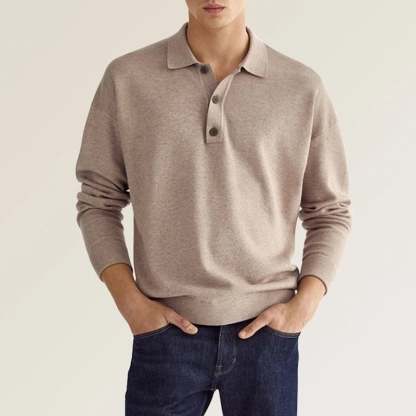 🔥Men's Casual Loose Lapel Long Sleeve Polo Shirt