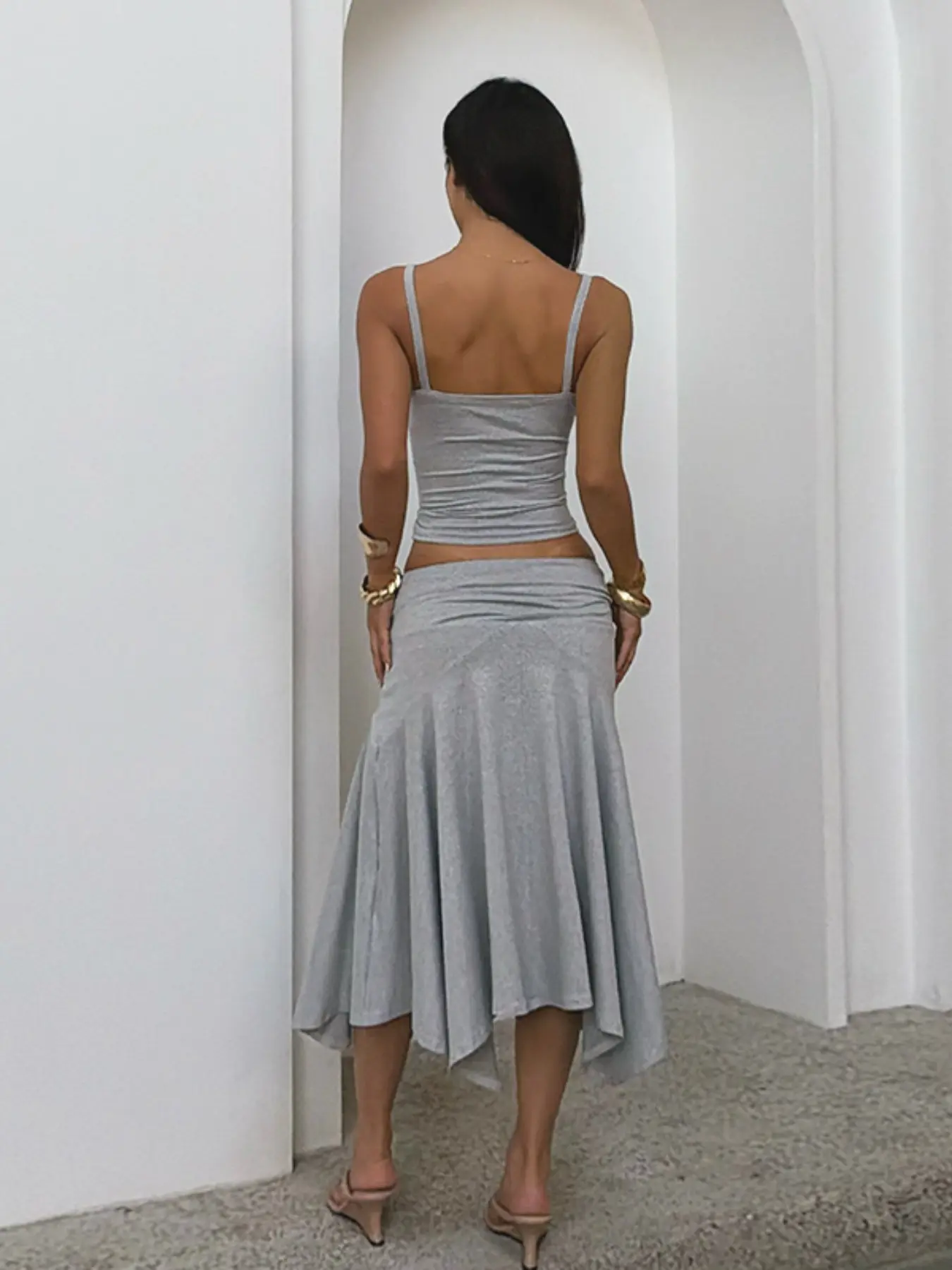 Women's Sleeveless Halter Top & Pleated Skirt Set, Casual Summer, Elegant Comfortable Daily Wear, Stylish Women's Clothing