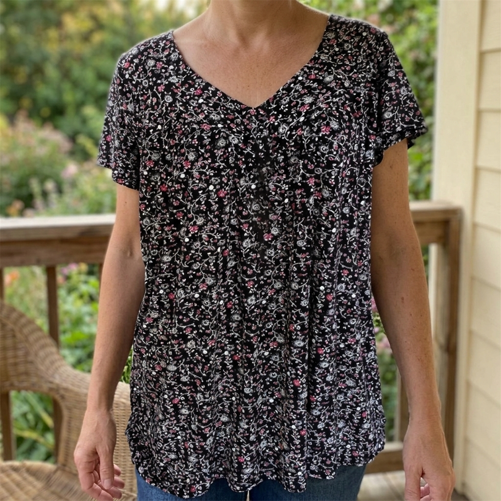 Women's Breezy Floral Cotton Top