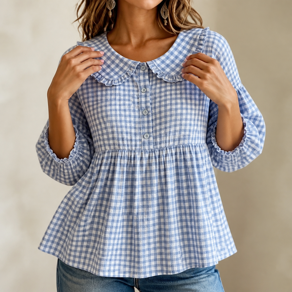 Blouse With A Collar That Frames The Face