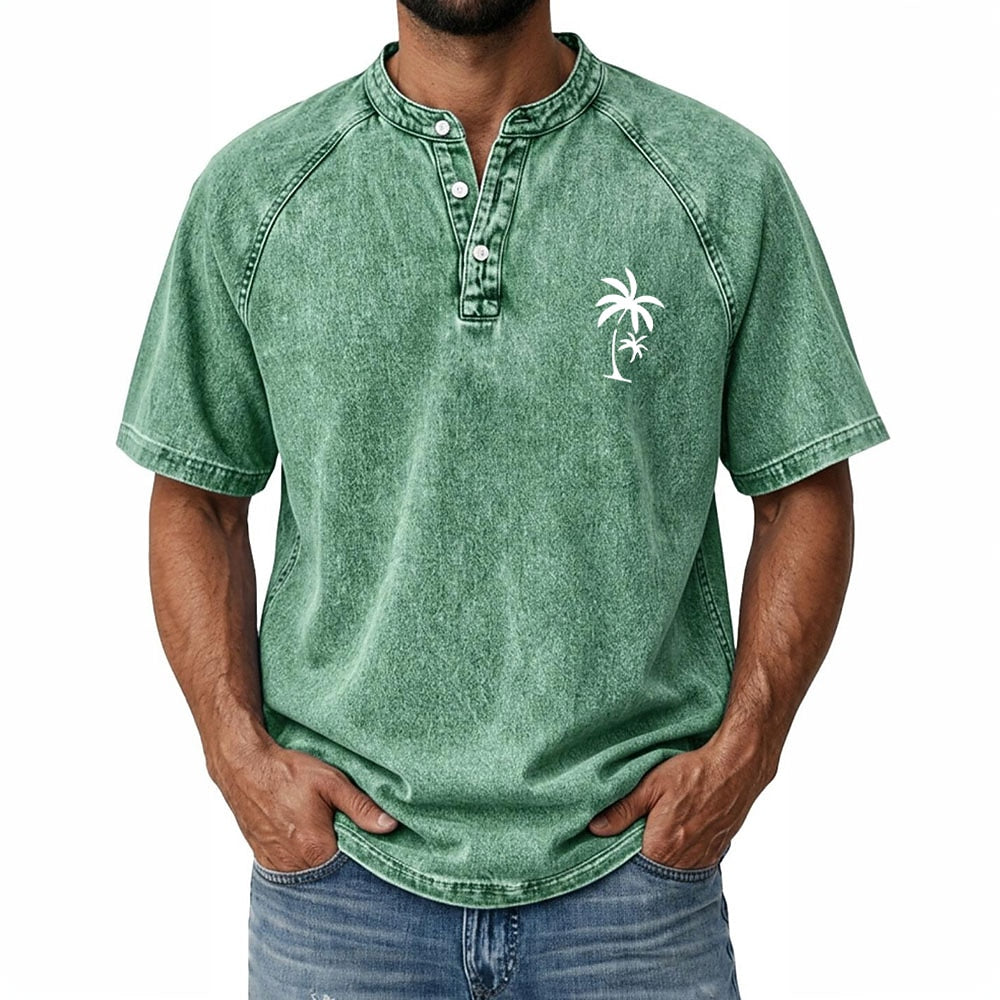 Vintage Washed Henley T-Shirt