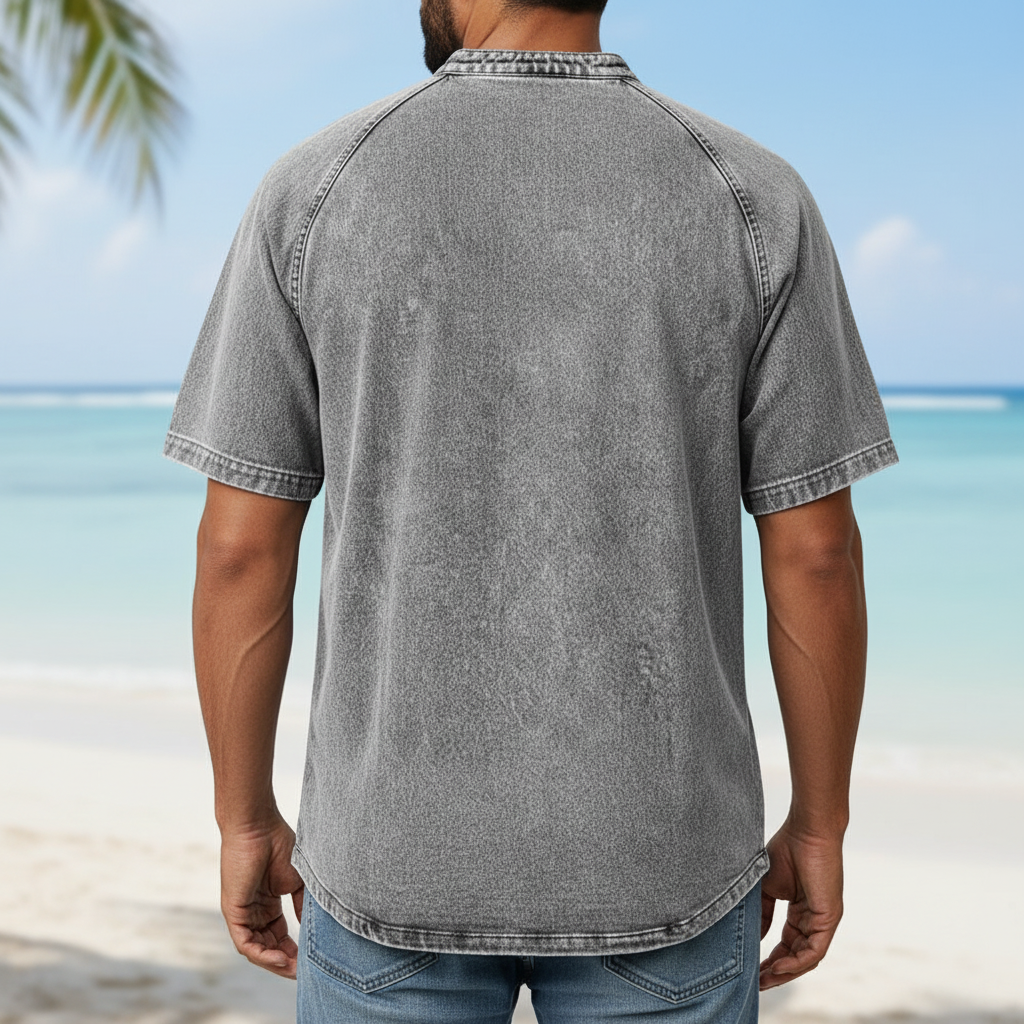 Vintage Washed Henley T-Shirt