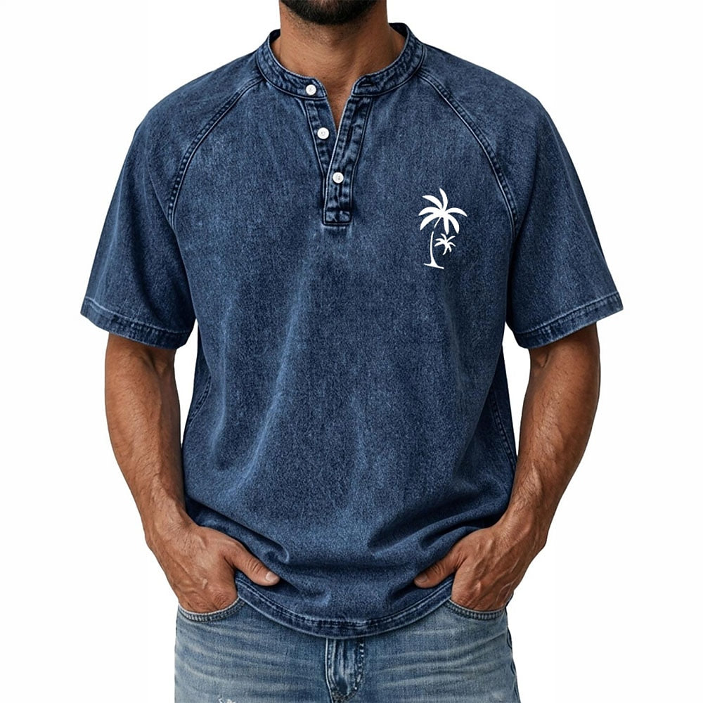 Vintage Washed Henley T-Shirt