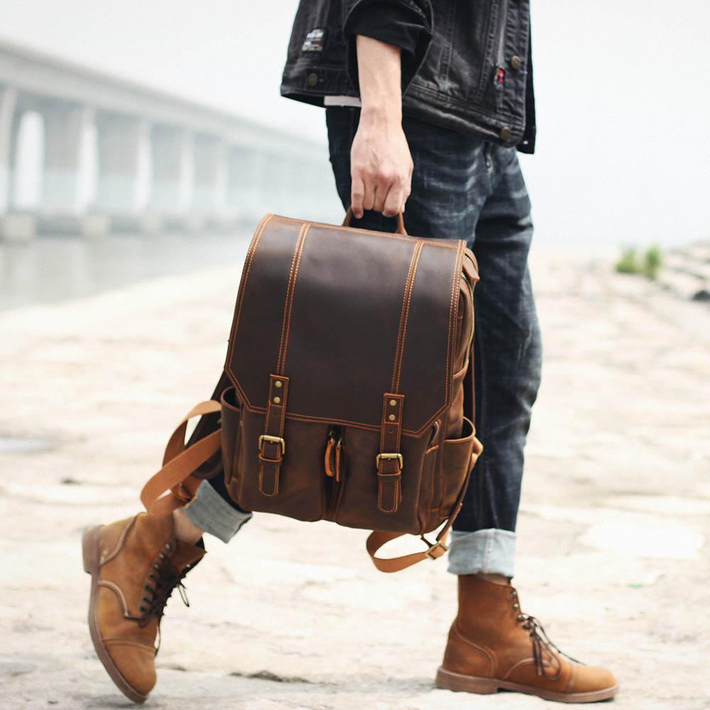 Brown Leather Backpack