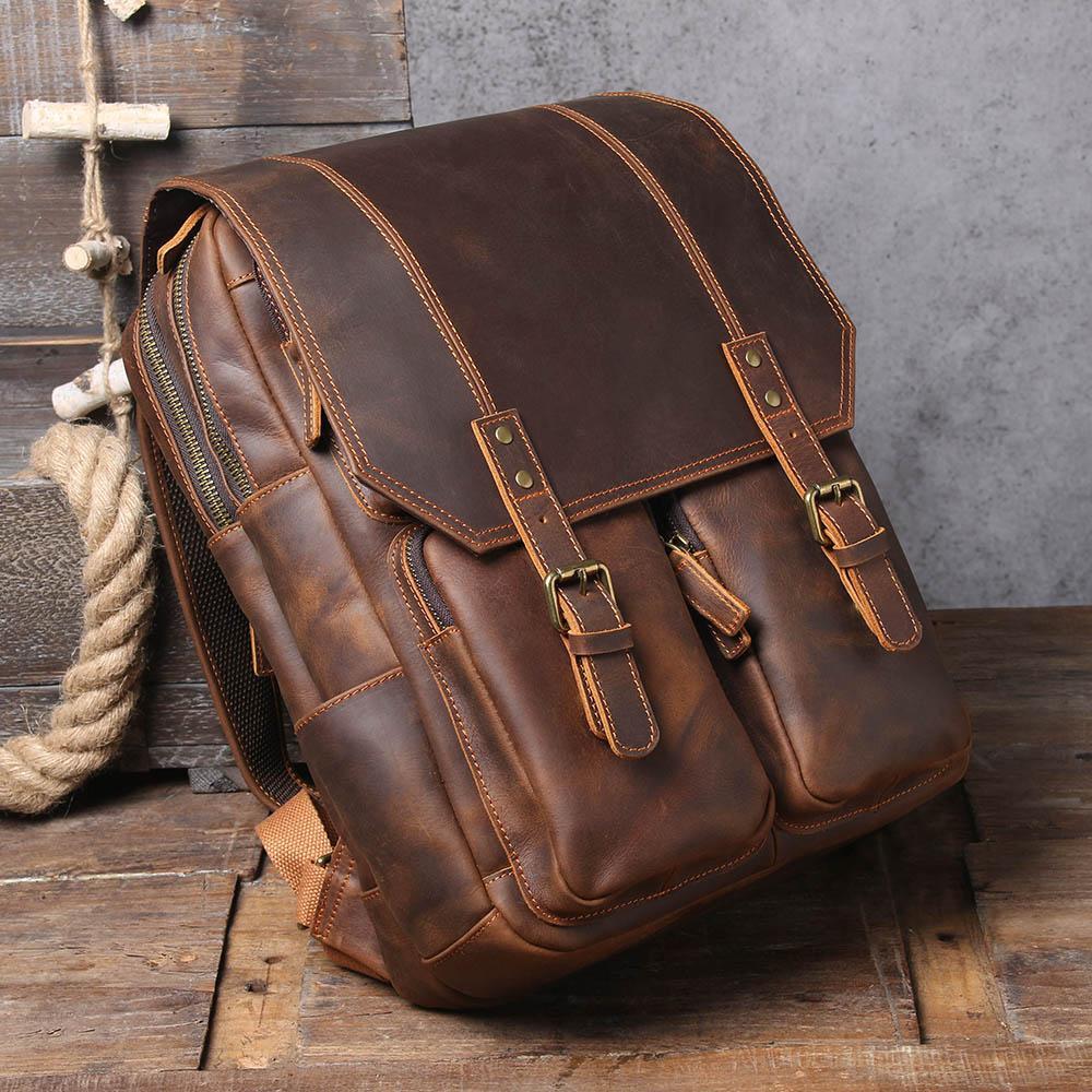 Brown Leather Backpack