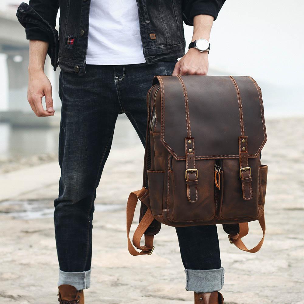 Brown Leather Backpack