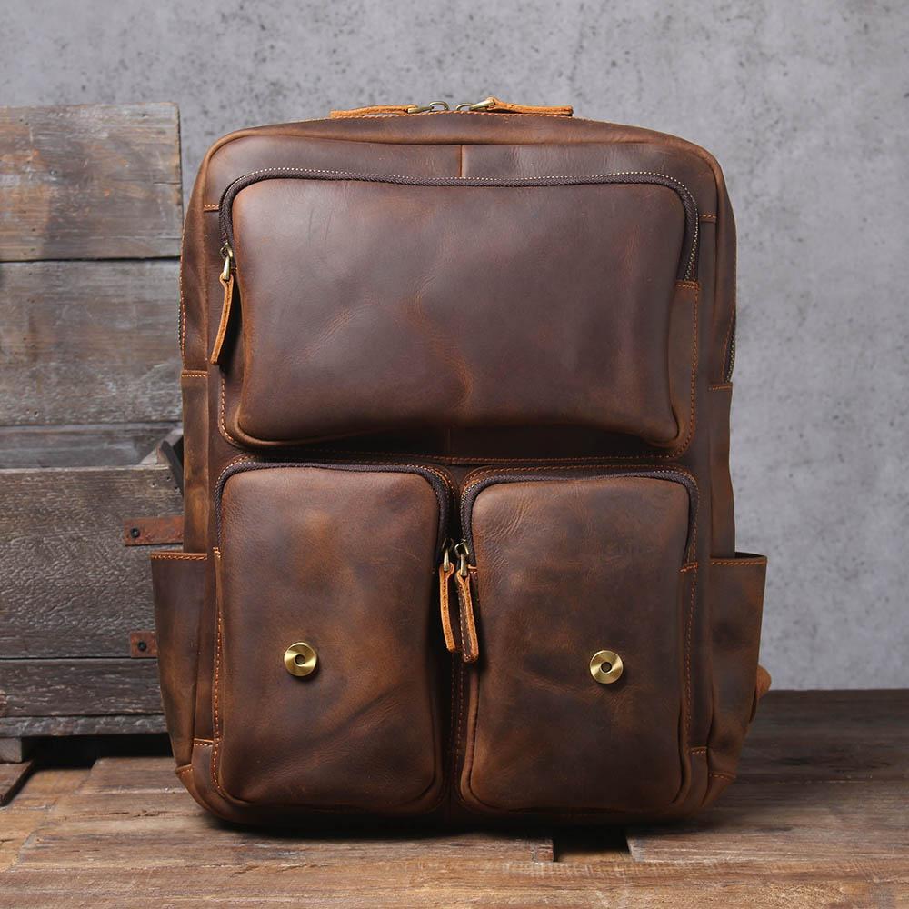 Brown Leather Backpack