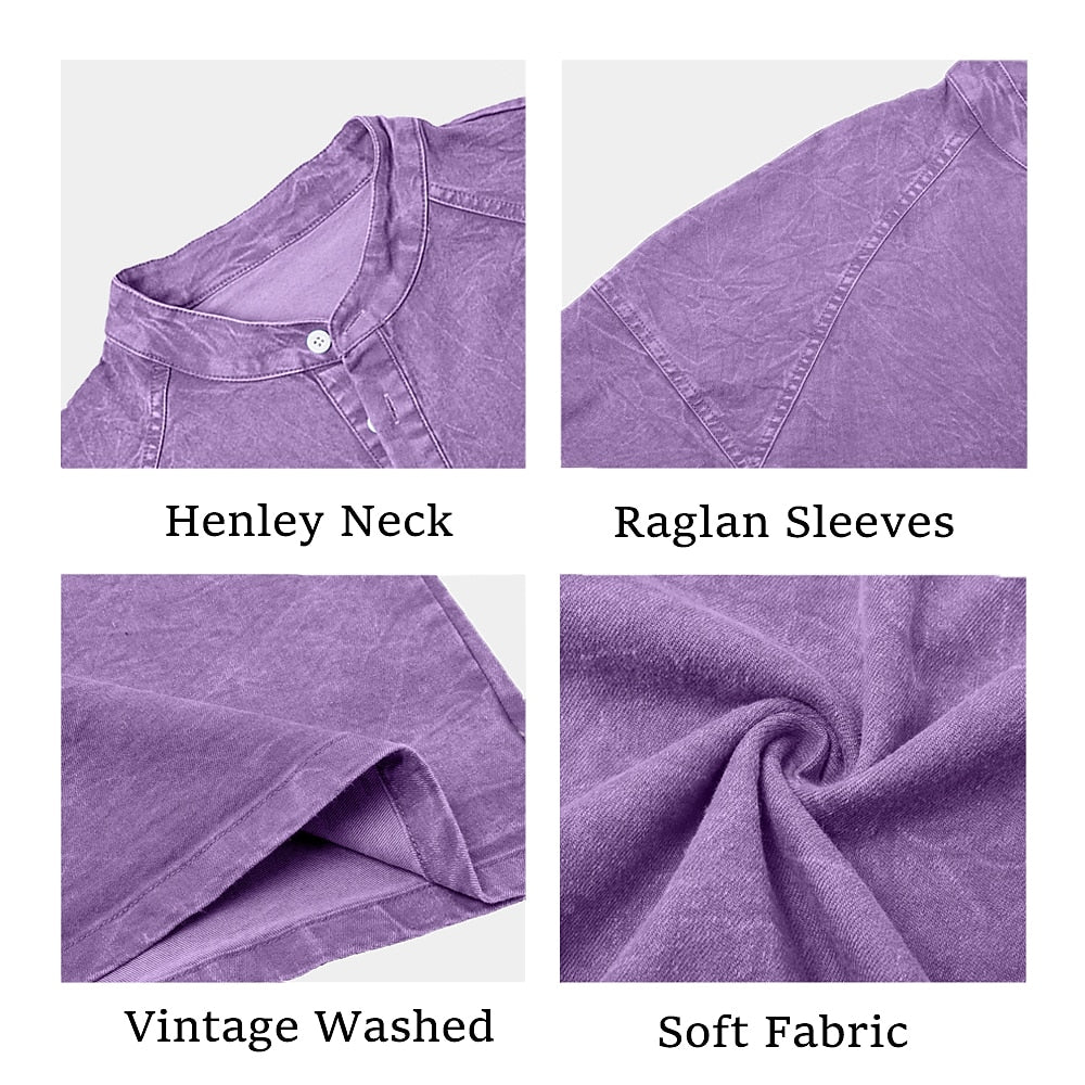 Vintage Washed Henley T-Shirt