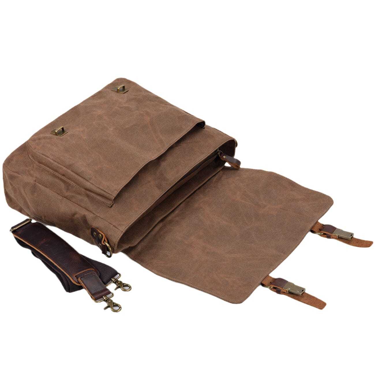 Canvas and Leather Messenger Bag