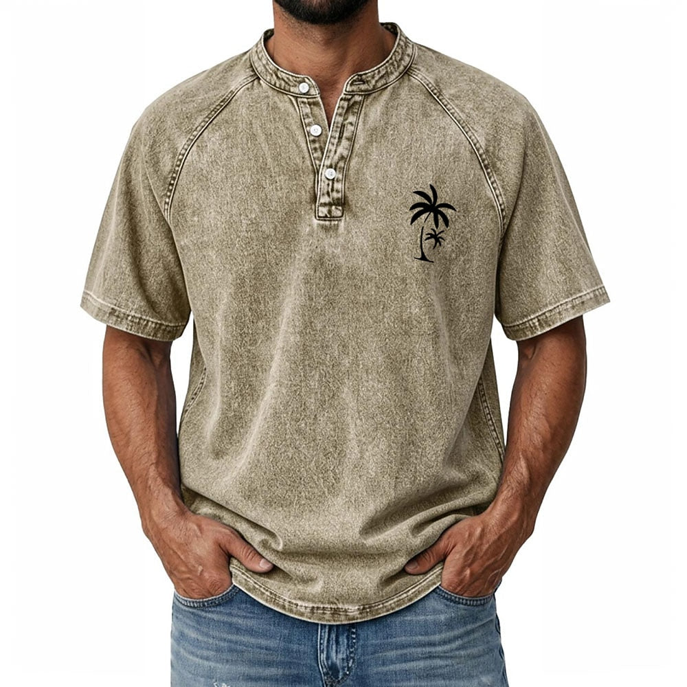 Vintage Washed Henley T-Shirt