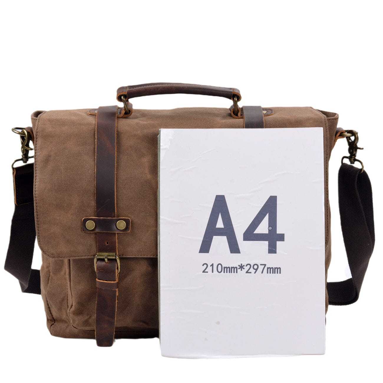 Canvas and Leather Messenger Bag