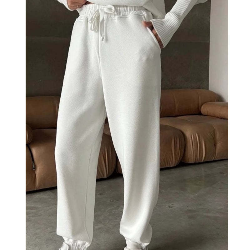 Boutique-Sports two-piece set-half zipper lapel top & jogging pants
