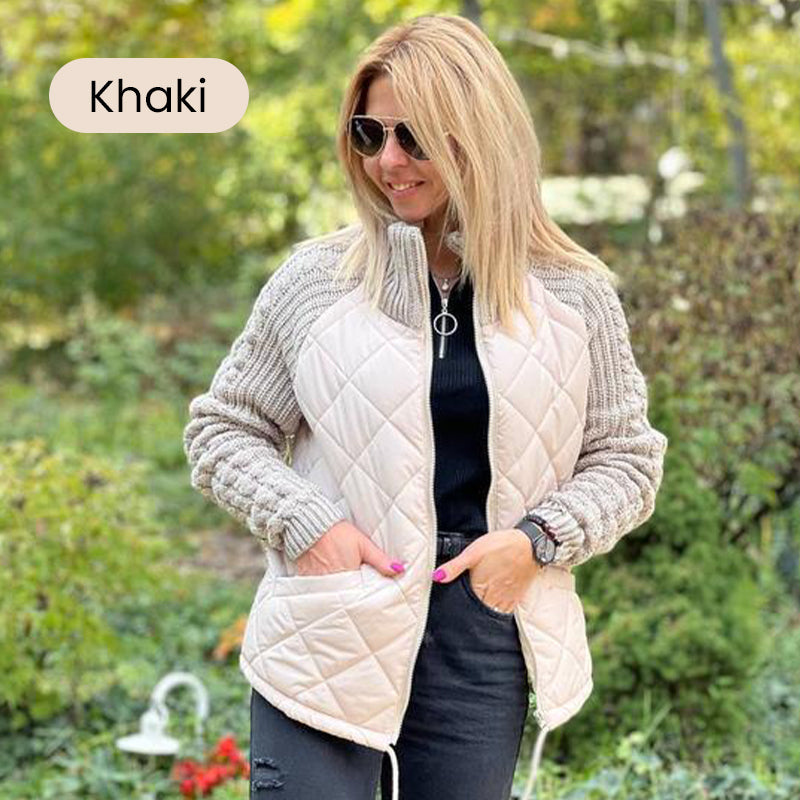 ⏰ LAST DAY 💥-2026 New Women's Knit Patchwork Puffy Jacket