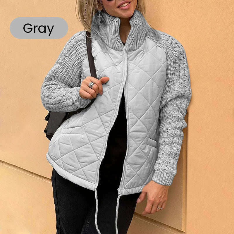 ⏰ LAST DAY 💥-2026 New Women's Knit Patchwork Puffy Jacket