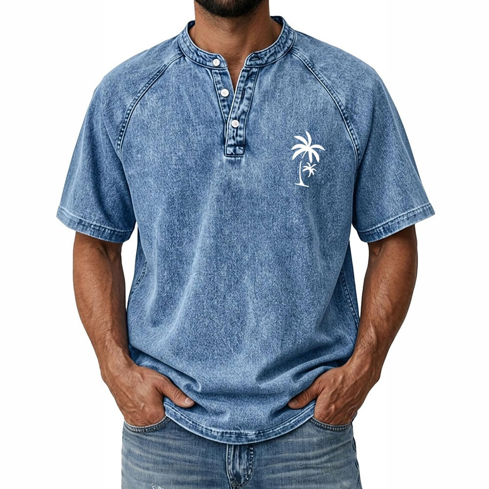 Vintage Washed Henley T-Shirt