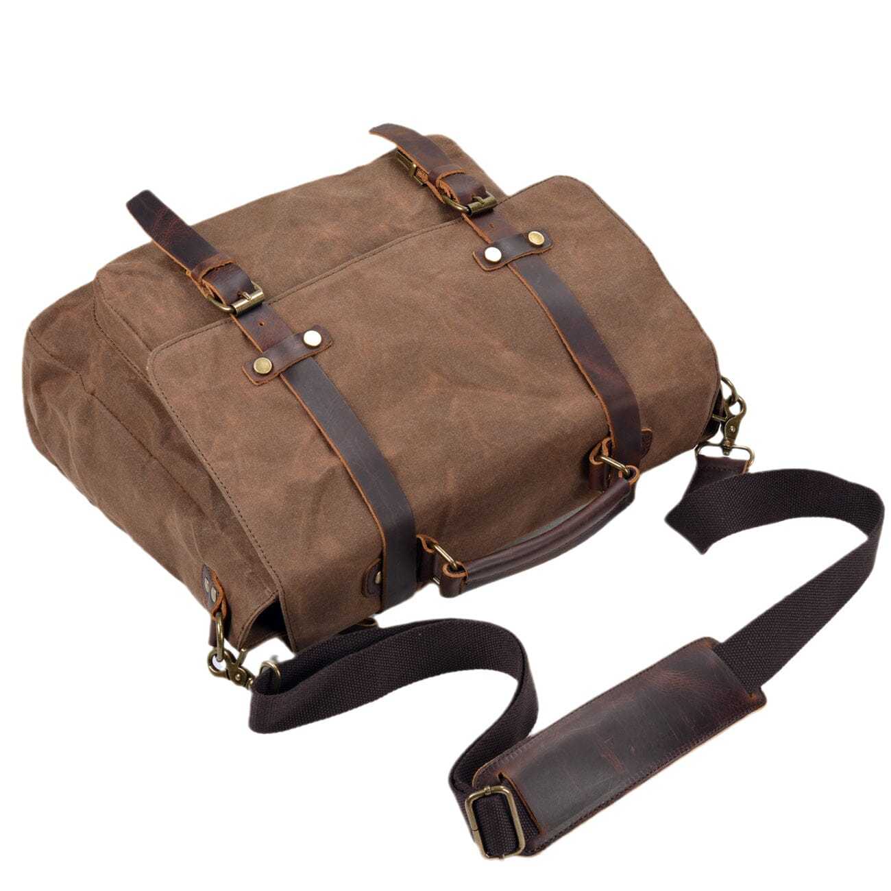 Canvas and Leather Messenger Bag