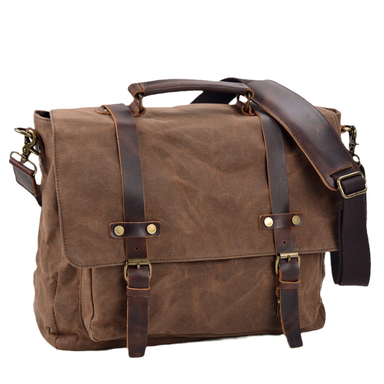Canvas and Leather Messenger Bag