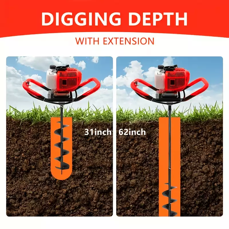 Gas Powered 72CC Post Hole Digger 