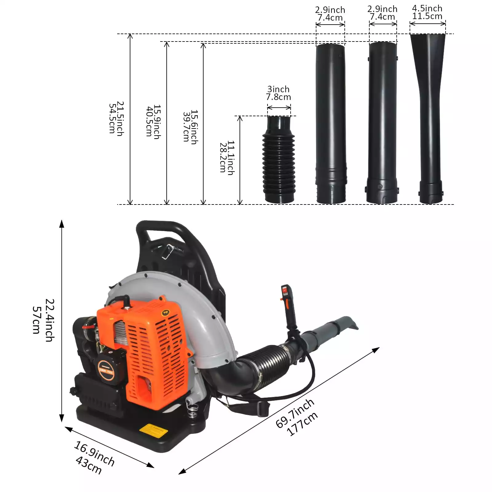72CC Gas Powered Leaf Blower