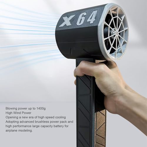 Dry Blower, 1400g Thrust Electric Air Duster with Stepless Adjustable Speed Control, 64mm Brushless Motor Handheld Mini Fan Blower for Computer Keyboard Outdoors Car