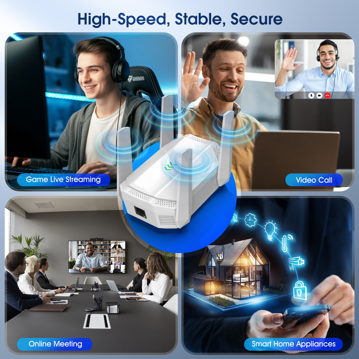 WiFi 6 Range Extender - Add up to 1,2000 sq. ft. and 99+ Devices with AX3000 Dual-Band Wireless Signal Booster & Repeater (up to 2.4Gbps Speed), WPA3 Security, Smart Roaming