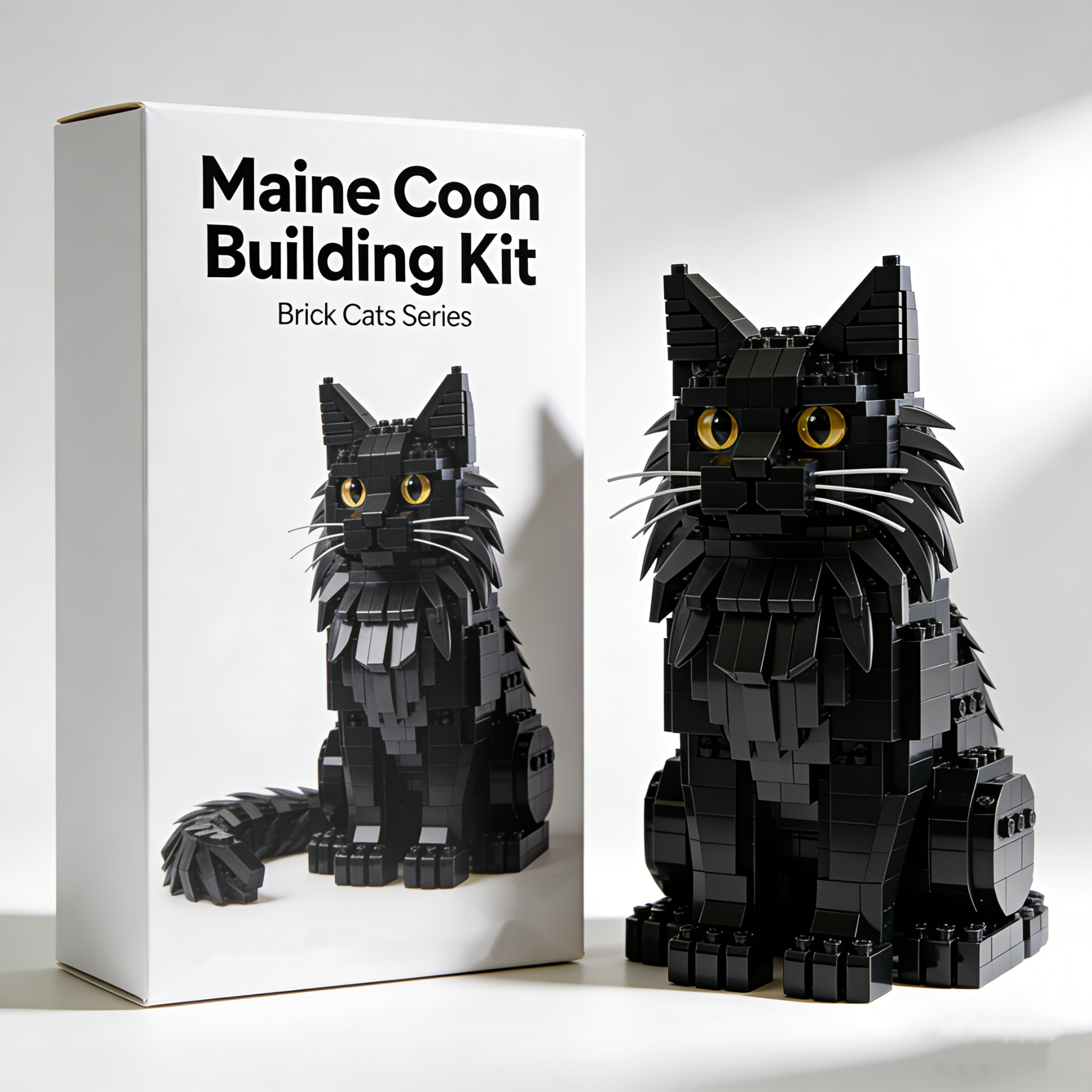 Brick Cats –  Black Maine Coon Building Kit