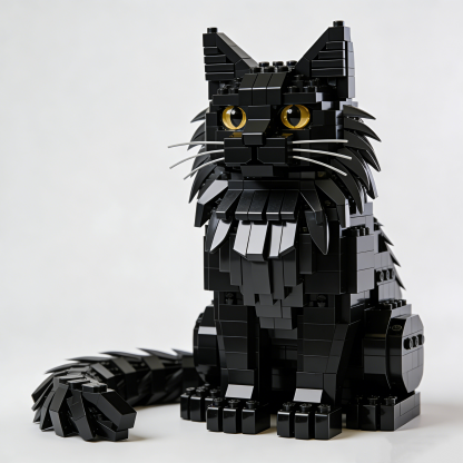 Brick Cats –  Black Maine Coon Building Kit