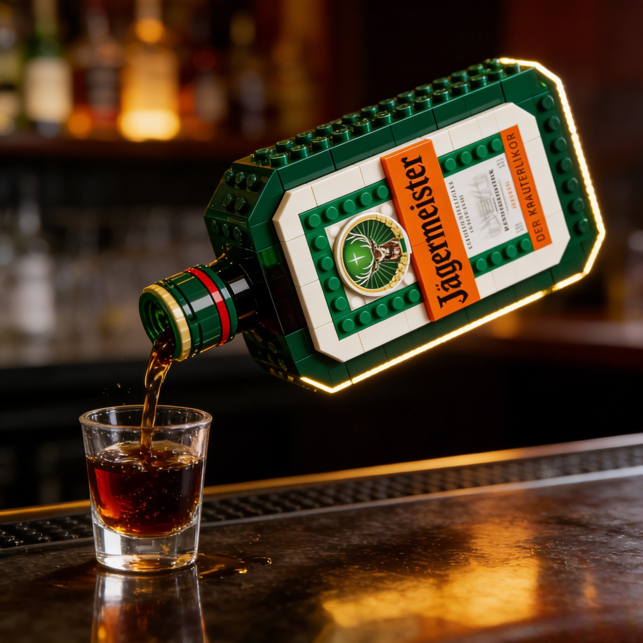 Iconic Green Whiskey Bottle Building Block Set🍻