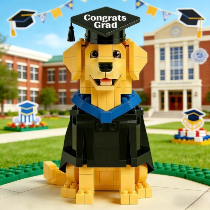 Congrats Grad Golden Retriever Brick Set🐕