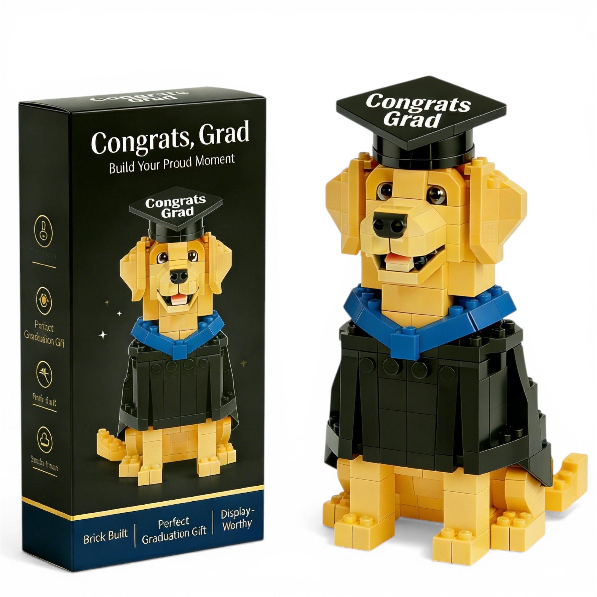 Congrats Grad Golden Retriever Brick Set🐕