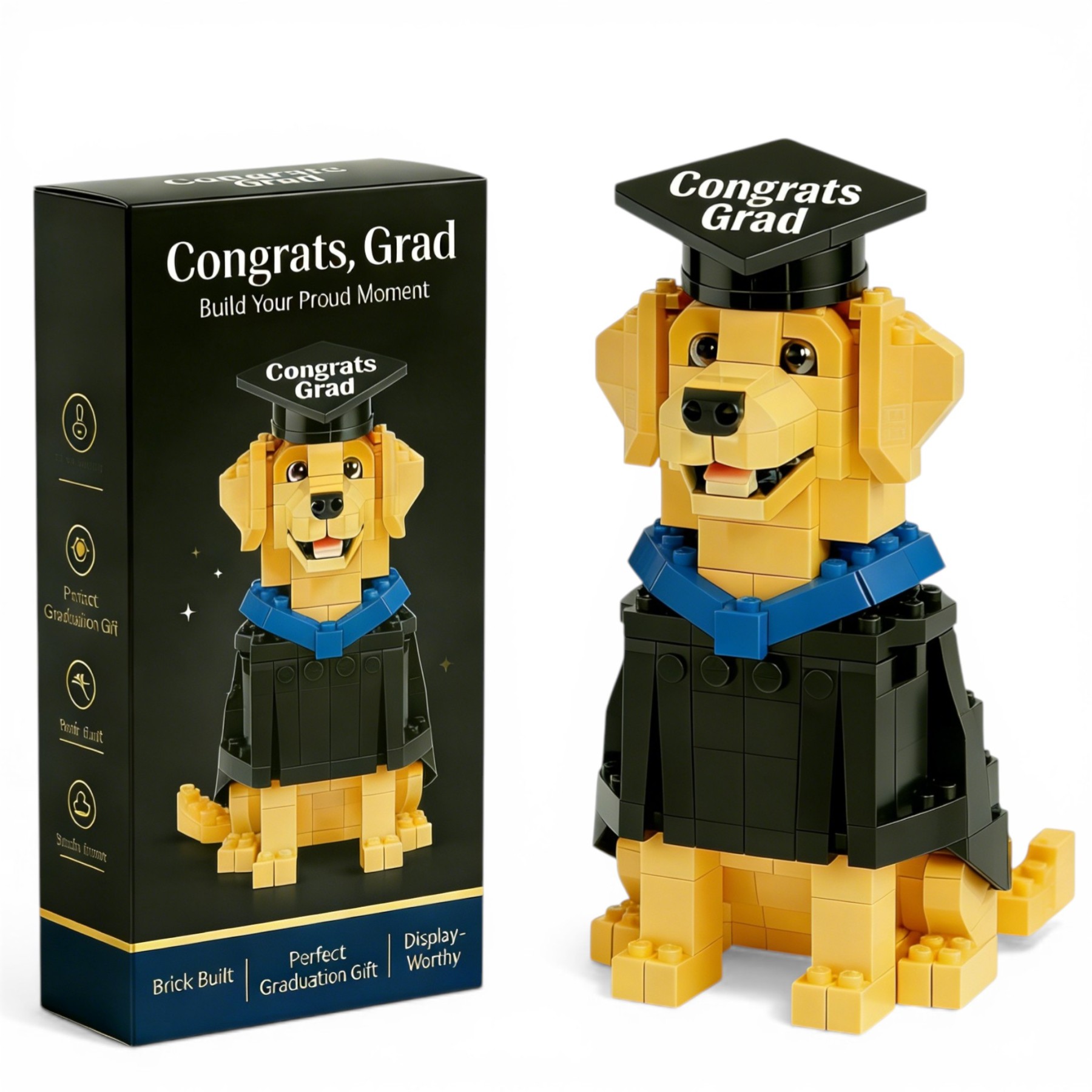 Congrats Grad Golden Retriever Brick Set🐕